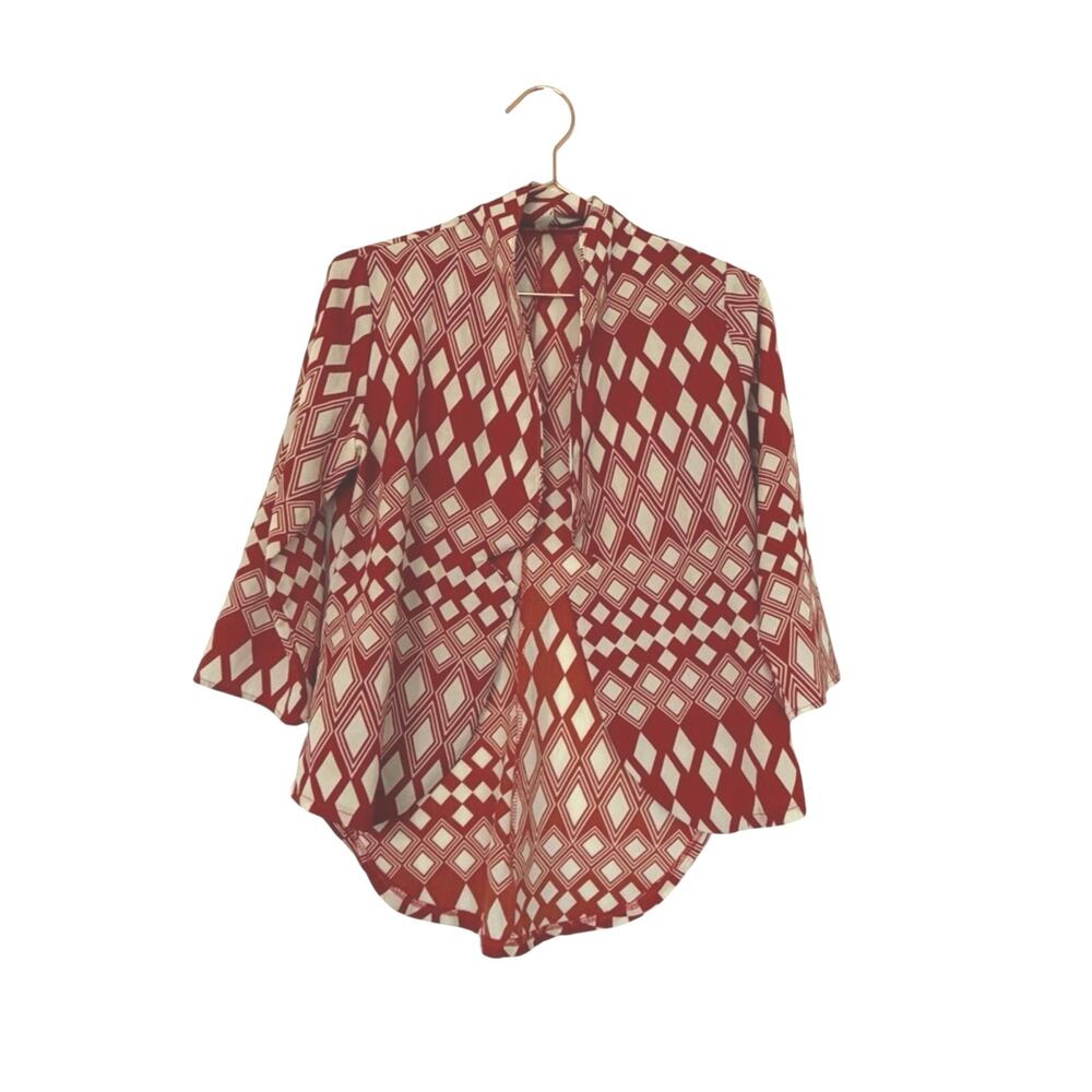 Point Geometric Rustic & Cream Open Front Women's open jacket